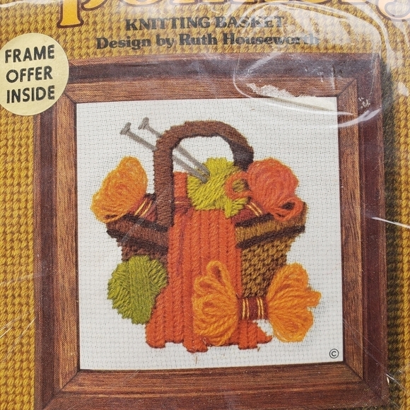 Needle Pointers Knitting Basket VTG 1975 Ruth Houseworth #5395 Kit 1970s Granny - Picture 3 of 7